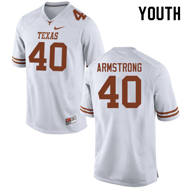 Youth #40 Ben Armstrong Texas Longhorns College Football Jerseys Sale-White